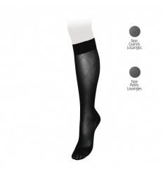Mi-bas VEINAX fantaisie classe 2 noir (Grands losanges)